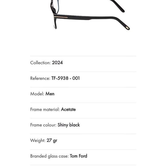 Tom Ford FT 5938 001 Glasses Shiny Black 54 18 145 Get Yourself A Great Deal !! - Picture 3 of 7